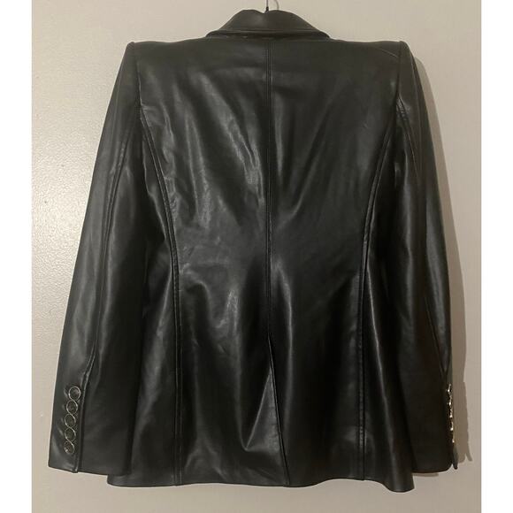 VERONICA BEARD BLAZER JACKET DICKEY BLACK LEATHER VEGAN ANOKI EDGY FALL MOTO - Picture 7 of 16